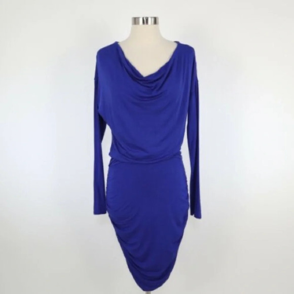 Athleta Solstice Cowl Neck Dress Blue Size Small - Picture 7 of 8